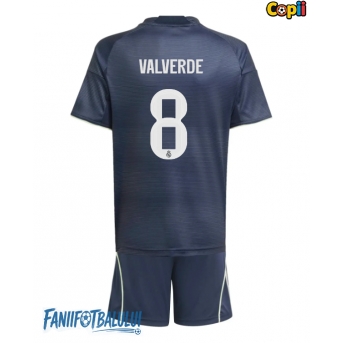 Real Madrid Federico Valverde #8 Echipament de Fotbal Replică 2025-26 Copii Deplasare (+ Șorturi)